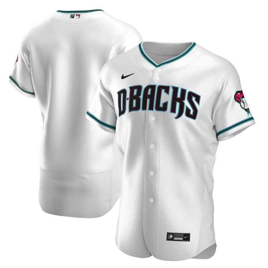 Arizona Diamondbacks Men Nike White Teal Authentic Alternate Team MLB Jersey->arizona diamondback->MLB Jersey